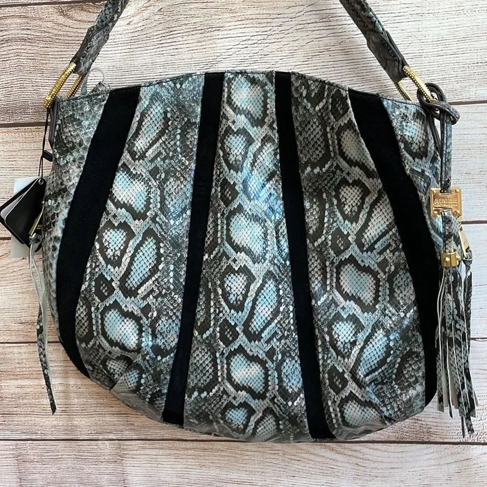 NEW WITH TAGS AIMEE KESTENBERG NIGHT IS YOUNG‎ LEATHER HOBO BAG IN PYTHON PRINT